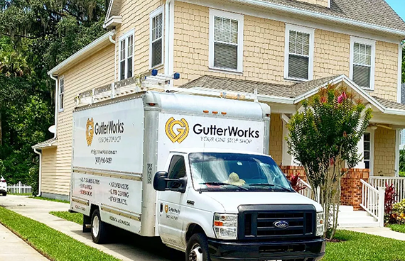 Truck showing up to install Gutters St. Cloud