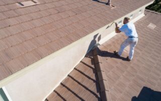 Employee working on a Drip edge roof